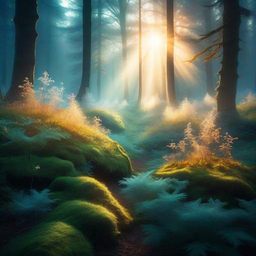 Ethereal Dawn in a Dreamy Forest