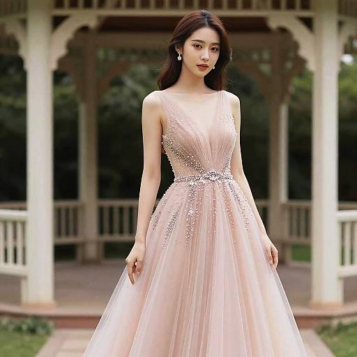 Romantic Glamour Woman in Evening Gown