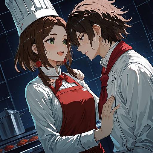 Illustration of Hanamura teruteru, danganronpa (series) in the style of Naufaldreamer