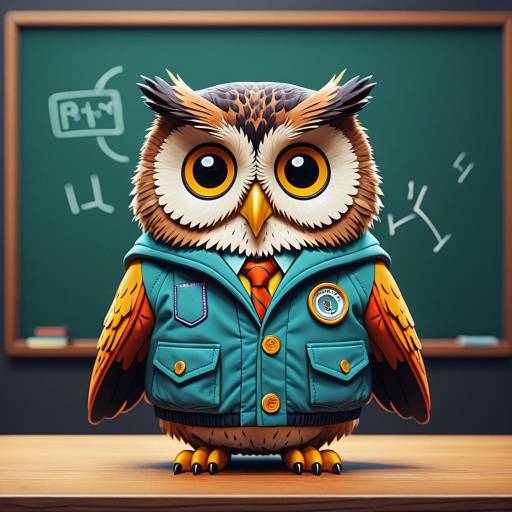 Cartoon Owl in Professor Jacket