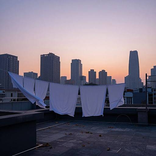 Urban Dawn Wind Over Rooftops