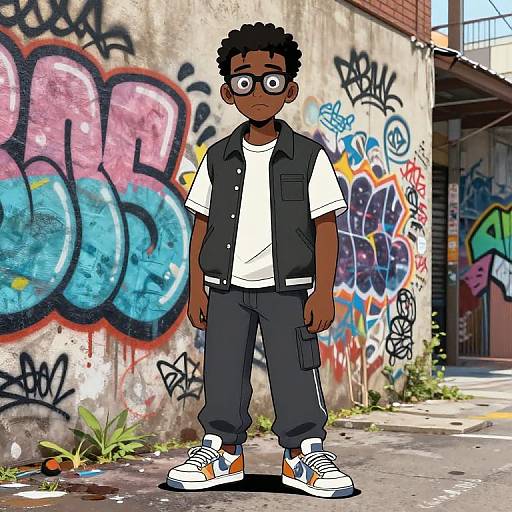 Urban Streetwear Character in Alley