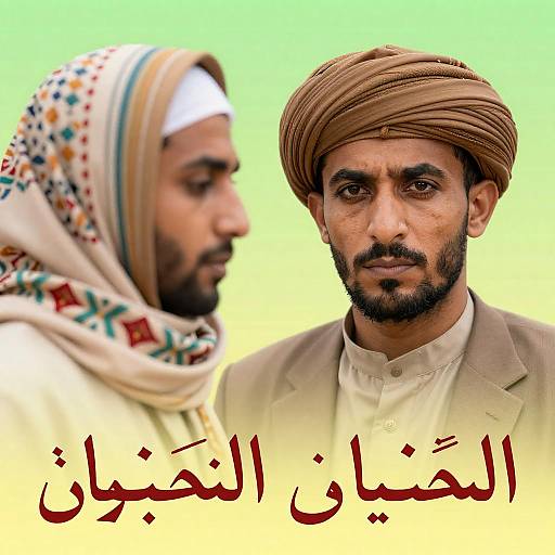 Portrait of Two Men with Headscarves