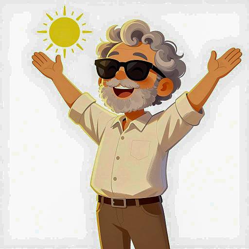 Cheerful Elderly Man in Sunglasses