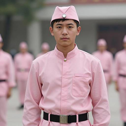 Realistic Pink Military Uniformed Boy