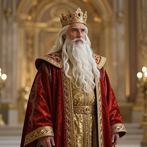 Majestic King in Red and Gold