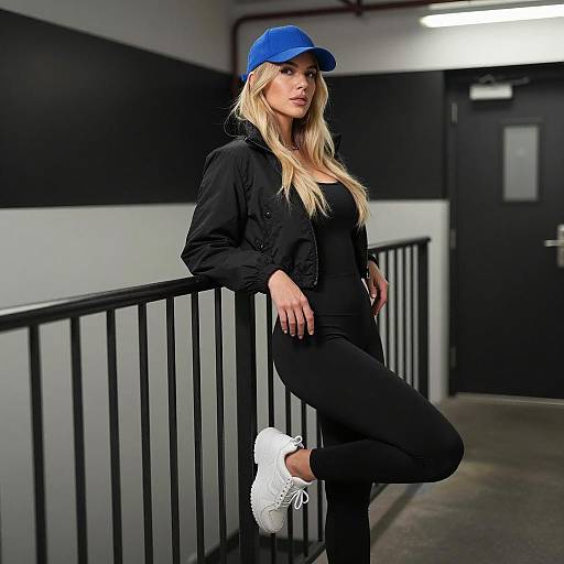 Blonde Woman in Urban Industrial Setting