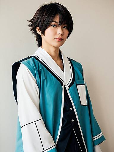 Man in Tsubasa Kazanari Cosplay Costume