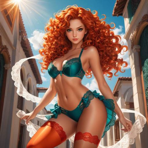 Confident Woman in Fiery Elegance Confident Woman in Fiery Elegance