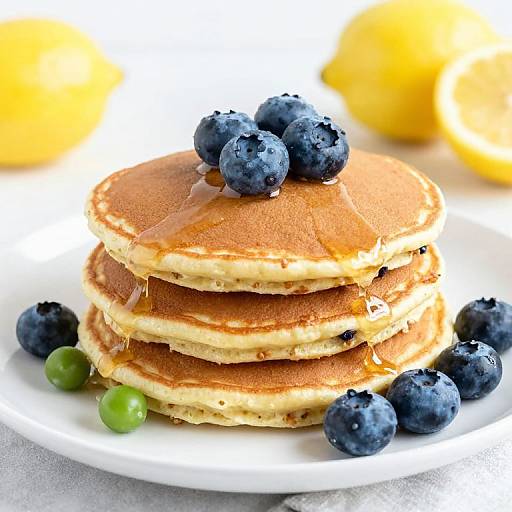 Lemon Blueberry Quinoa Pancakes
