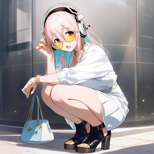 Stylish Super Sonico with Colorful Hair