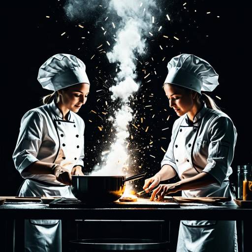 Female Chefs Cooking with Flour Explosion