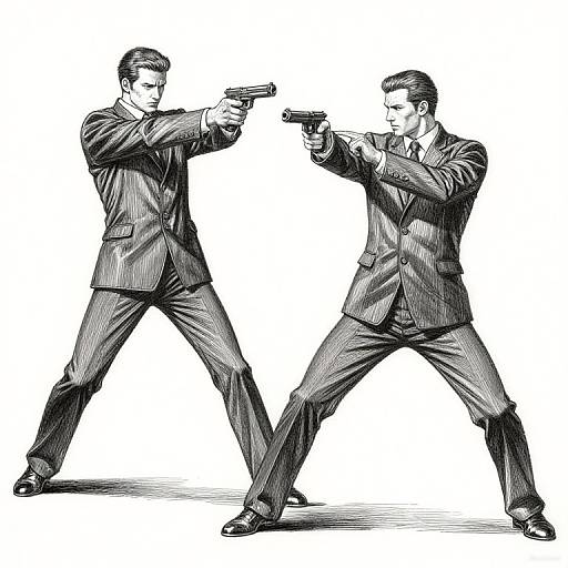 Gun Kata Poses of Two Agents