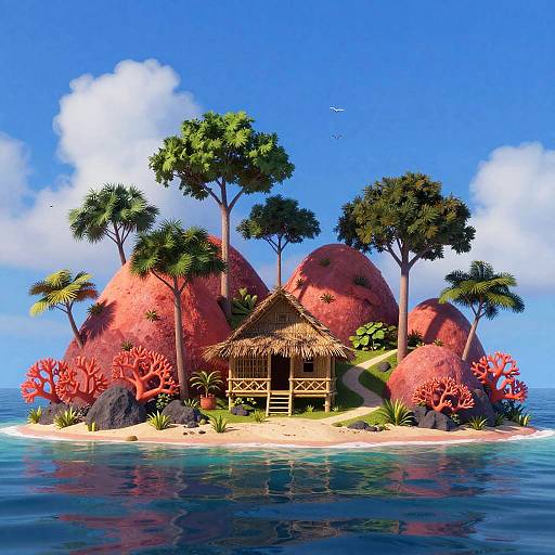 Whimsical Tropical Island Bungalow