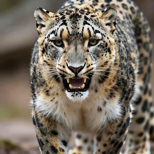 Fierce Snow Leopard Clawing