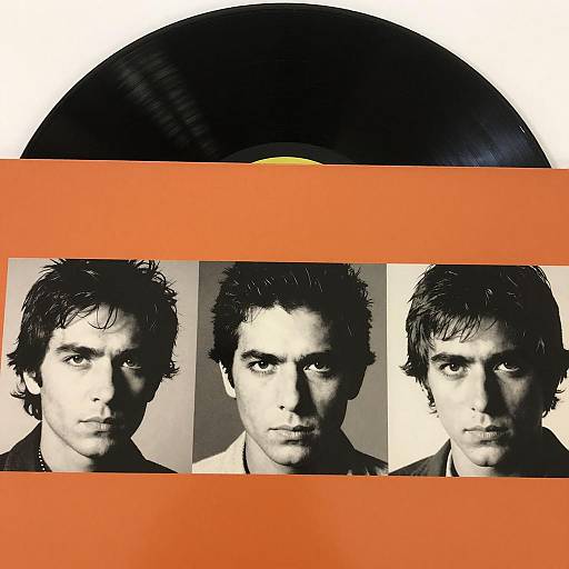 Vinyl Record with Three Black-and-White Headshots