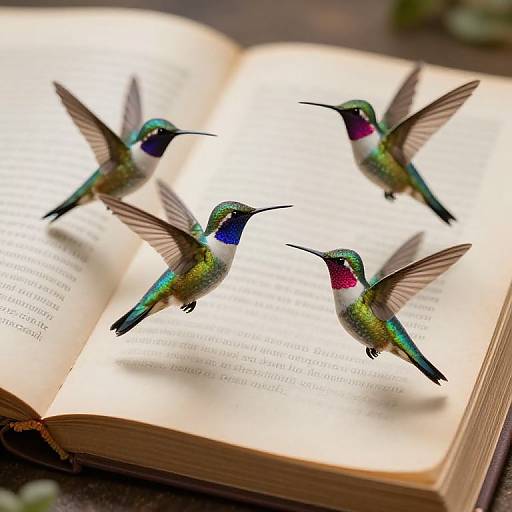Ethereal Hummingbirds From Ancient Book