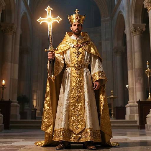 Orthodox Warrior Priest in Ruins