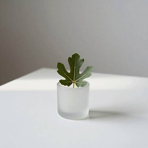 Fig Leaf in Frosted Glass Vase