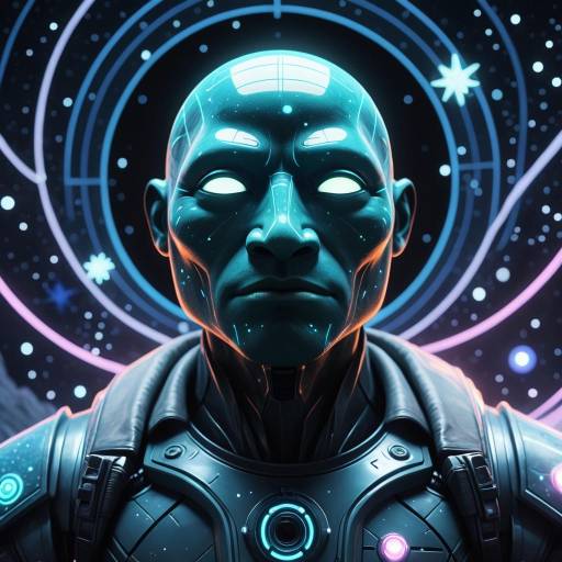 Hopeful Wojak in Neon Cosmic Art