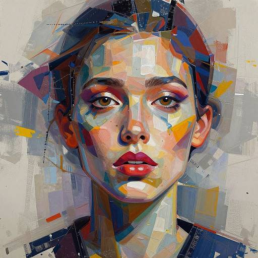 Abstract AI Portraits with Bold Colors