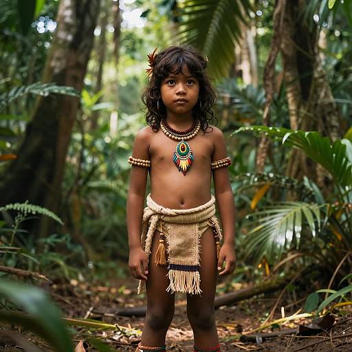 Ancient Tribal Child in Jungle