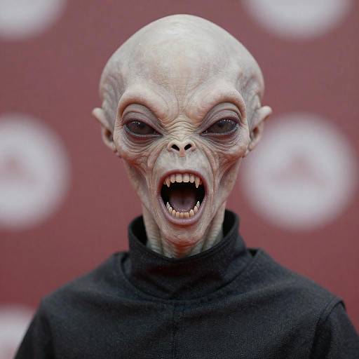 Bald Elderly Alien with Sharp Teeth