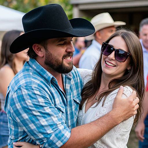Playful Outdoor Moment with Cowboy