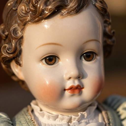 Vintage Porcelain Doll in Golden Light