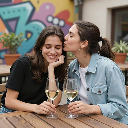 Charming Outdoor Moment with Friends