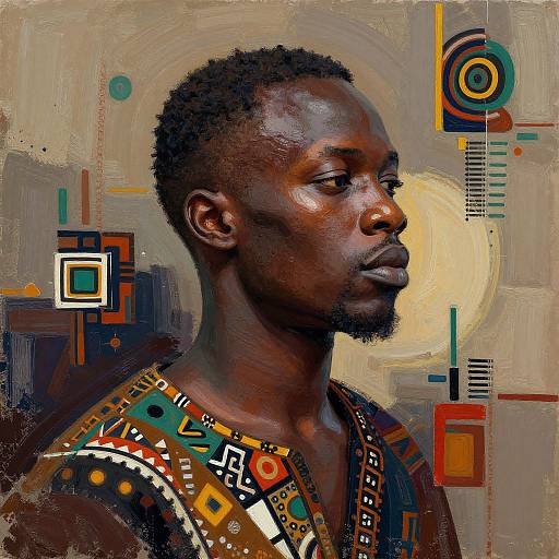 Abstract AI Art with African Motifs