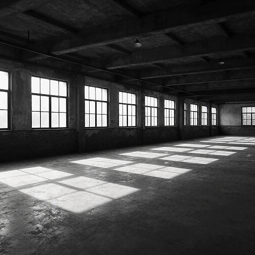 Dramatic Black and White Warehouse