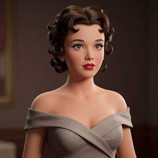Retro 1950s Betty Brosmer 3D Render