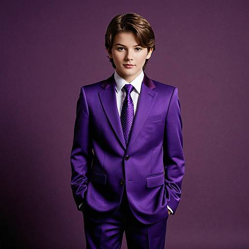 Boy in Purple Formal Suit