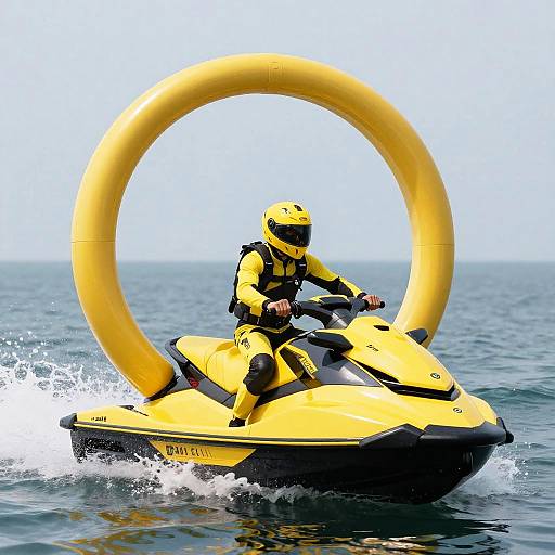 Futuristic Yellow Jet Ski Illustration