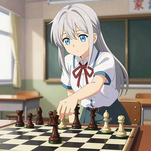 Chess Anime Girl in Classroom
