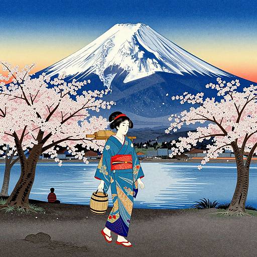 Pop Art Deco Meets Ukiyo-e Landscape