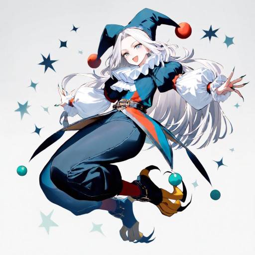 Athletic Jester with White Dreadlocks