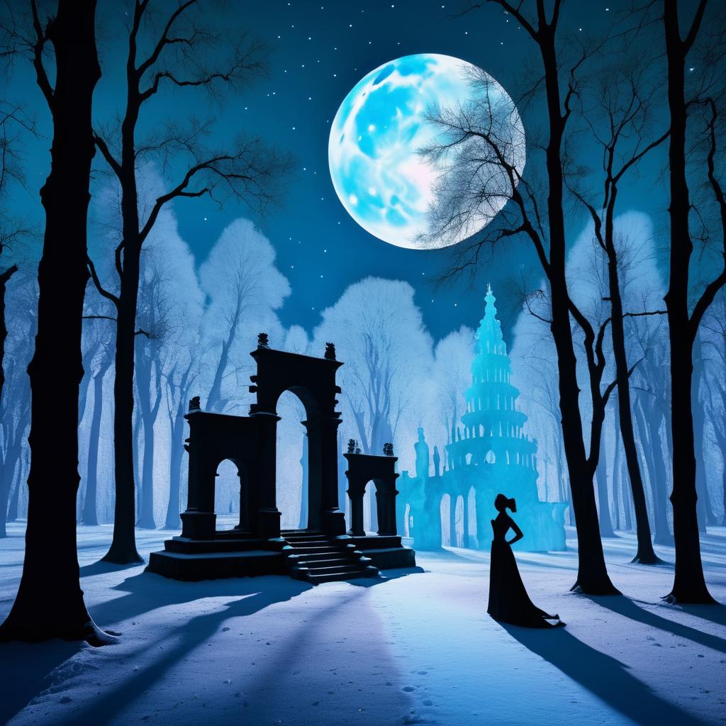 Moonlit Forest Haunting Couture Scene