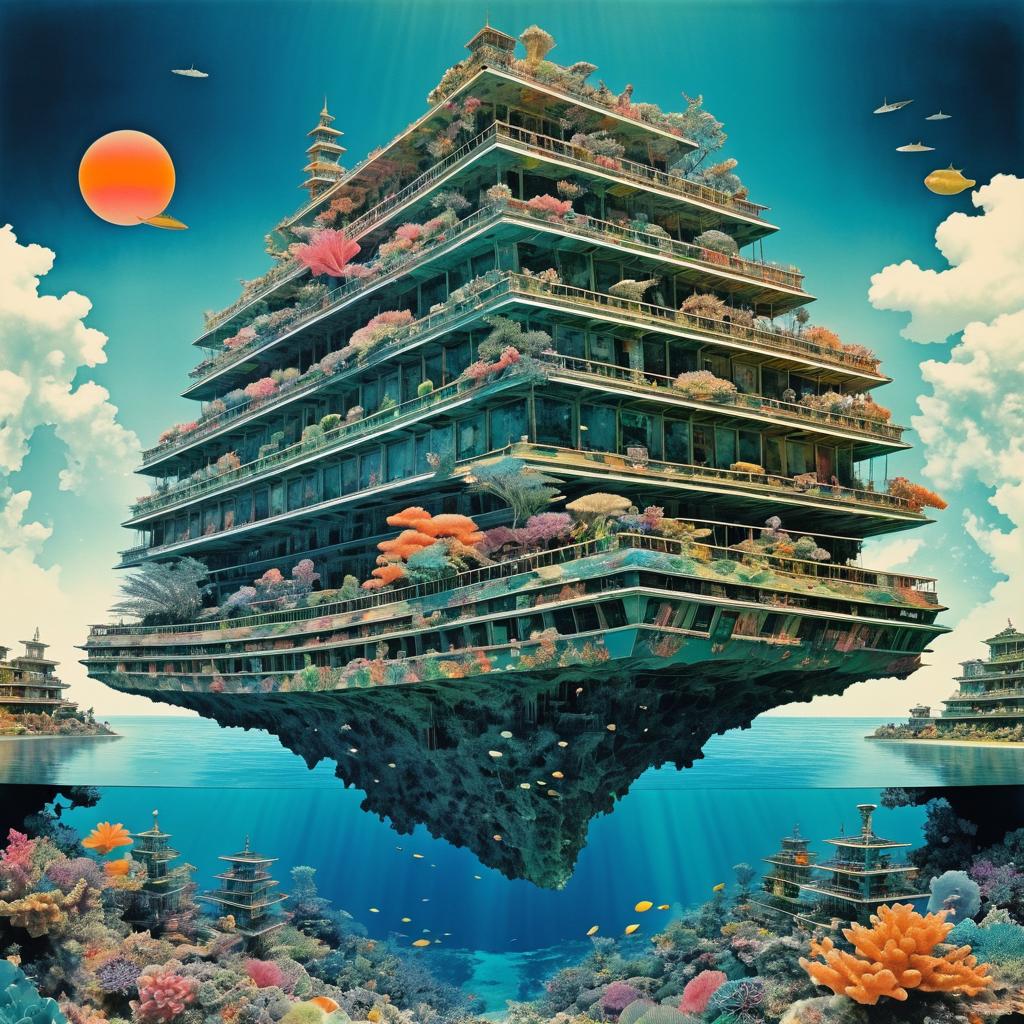 Surreal Underwater Collage of Forgotten Civilizations