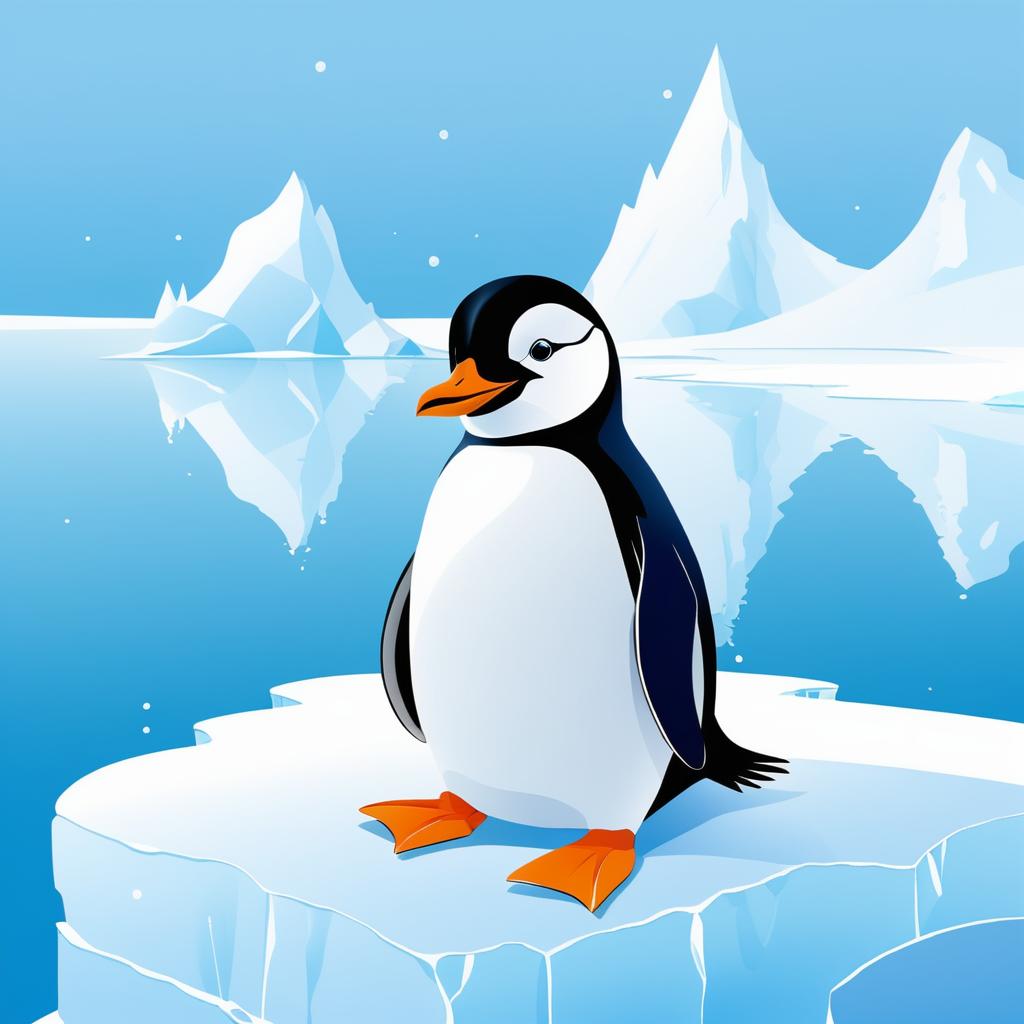 Cute Penguin Illustration for Children