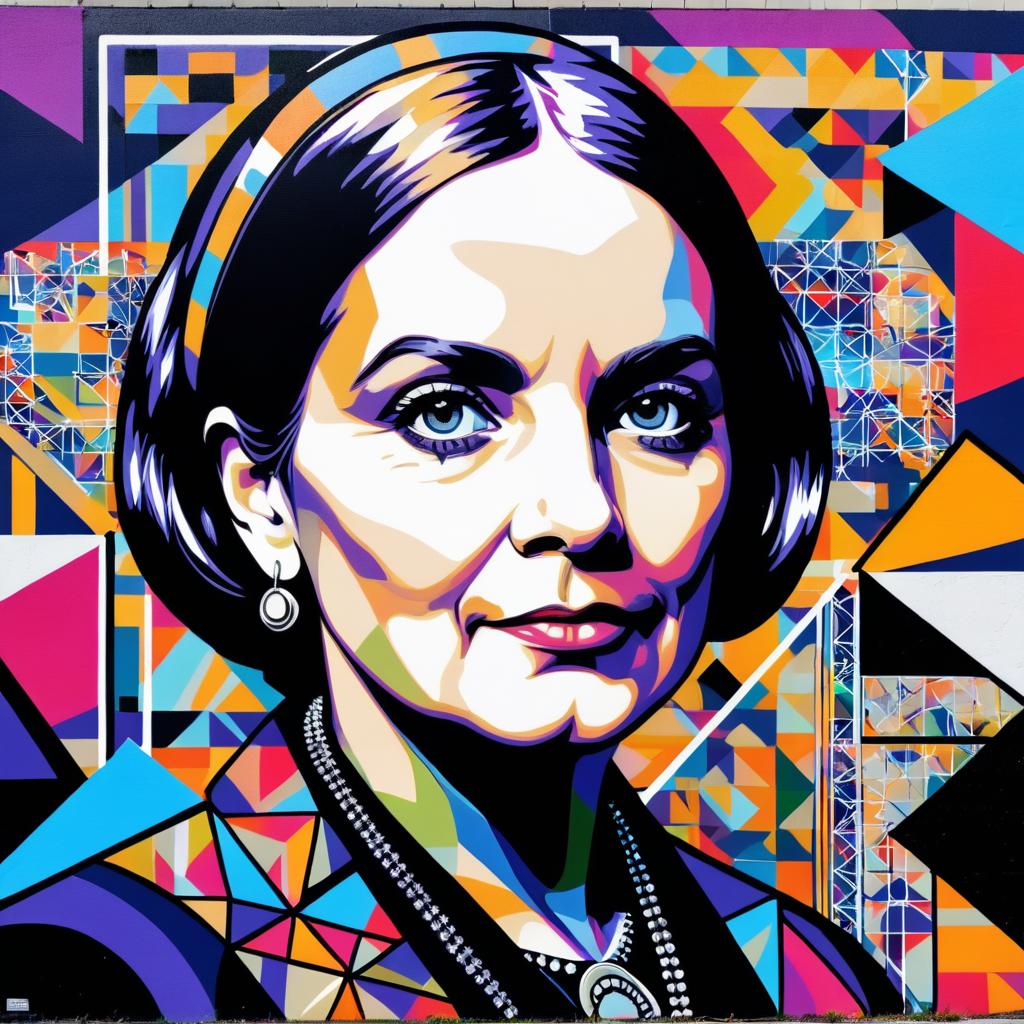 Abstract Graffiti of Susan B. Anthony