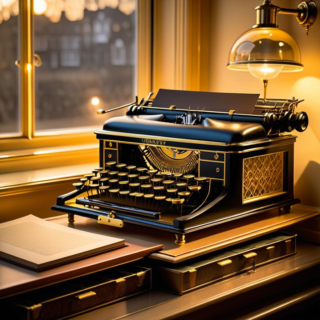 Vintage Typewriter Display in Attic Light