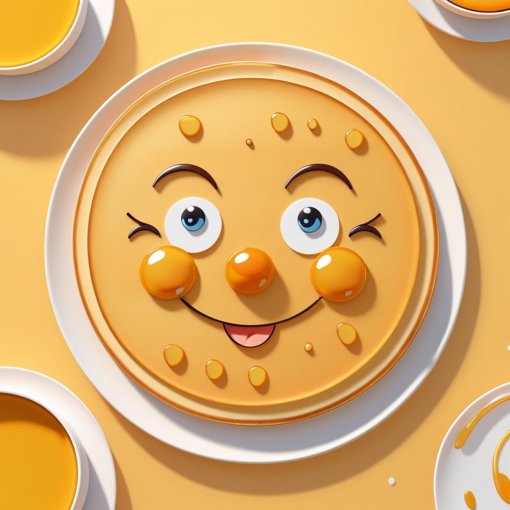 Playful Pancake with Syrup Art Design