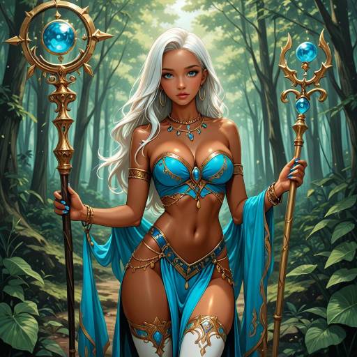 Fantasy Sorceress in Enchanted Forest