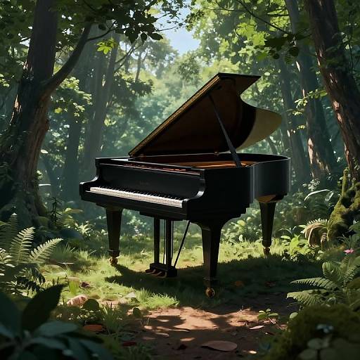 Ethereal Floating Grand Piano Scene