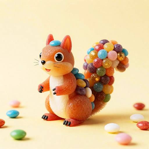 Colorful Candy Squirrel Pop Art