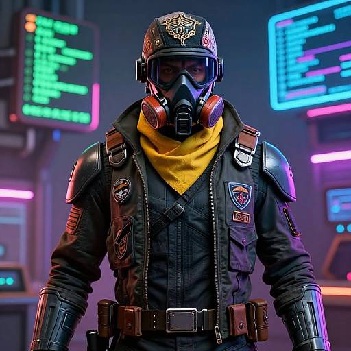 Futuristic Rebel in Neon Cyberpunk
