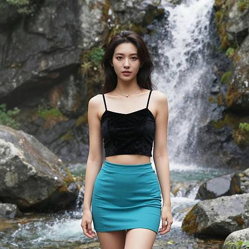 Sexy Woman by Mountain Stream