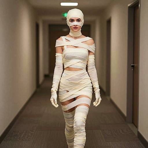 Woman in Mummy Fancy Dress Costume